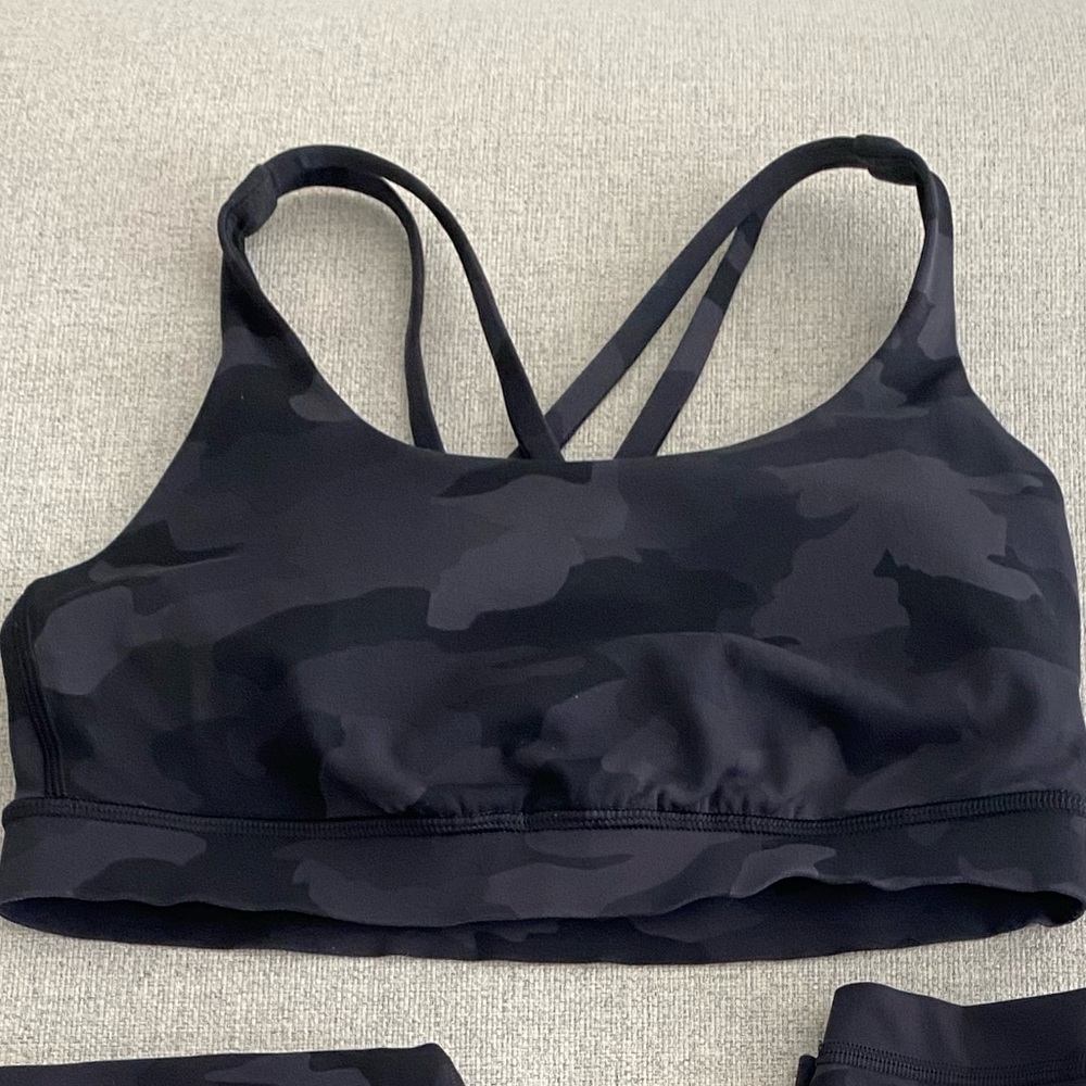 Lululemon Energy Black Camo Sports Bra